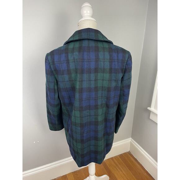 Pendleton Coat Jacket Womens Green/blue Tartan Plaid Wool Sz 8 - Picture 8 of 11